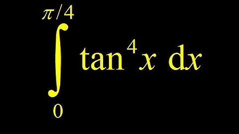 Integrate even power of tangent: (tan(x))^4 definite integral.  Apply (tan(x))^2=(sec(x))^2-1!