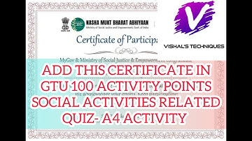Nasha Mukt Bharat Abhiyan Quiz | GTU 100 Activity Point | Social Activity Quiz | Till 31/03/2023