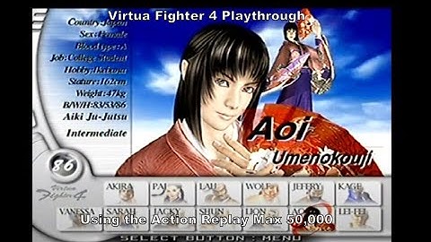 Virtua Fighter 4 Aoi Playthrough using the Ps2 Action Replay Max 50k :D #Playstation #Sony #Ps2