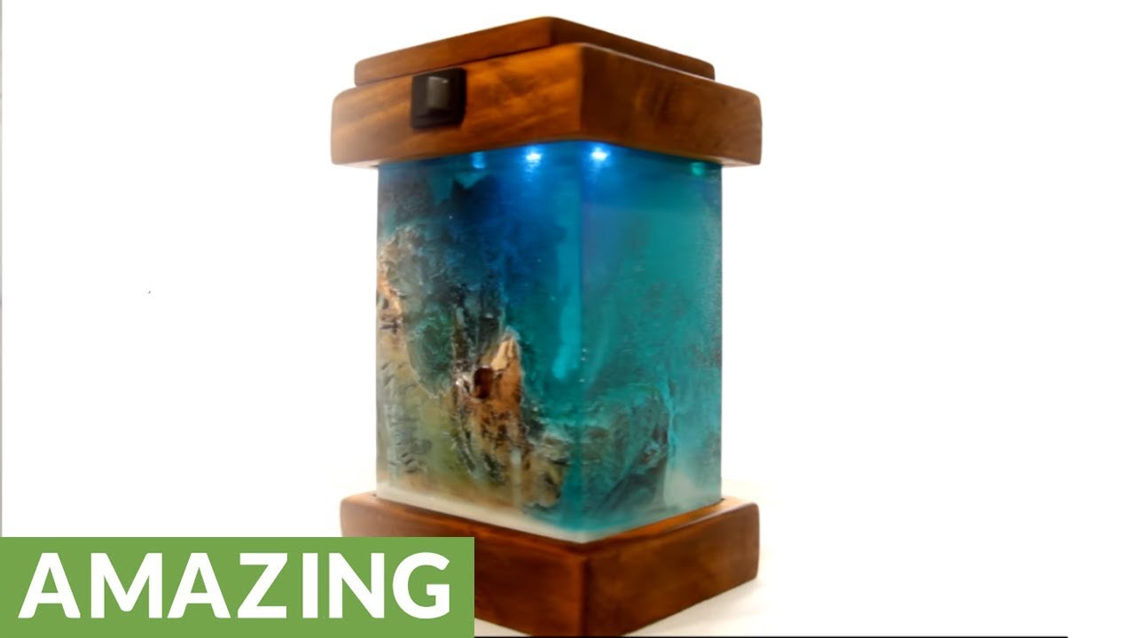 DIY night lamp: Miniature landscape in winter scenery