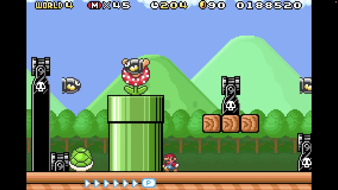Super Mario Bros. 4 GBA - 68 Extra Lives from Bullet Bill in World 4-5