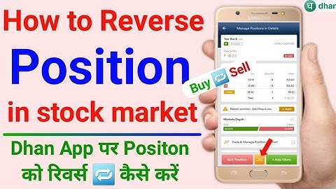 how to reverse your position in dhan app | reverse position in dhan app | dhan app intraday trading