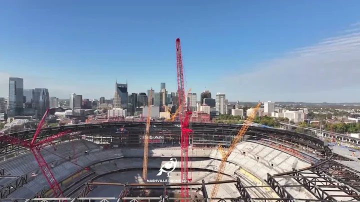October 2025 Drone Flyover: New Nissan Titans Stadium Construction Update | Nashville Drone Co.