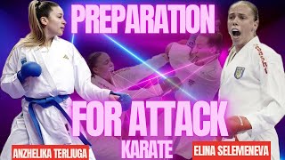 Preparation for attack karate wkf ANZHELIKA TERLIUGA & SIELIEMIENIEVA ELINA karate lesson