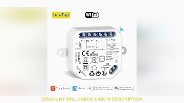 LoraTap Tuya Smart Life Curtain Blinds Roller Shutter Switch Relay Module App Remote Control Work wi