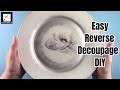 How to REVERSE DECOUPAGE on a Glass Plate for BEGINNERS-Easter Fairy Plate #3