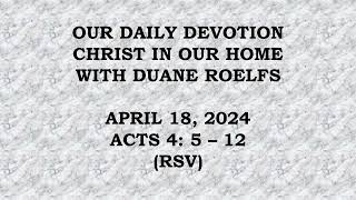 Our Daily Devotion April 18, 2024