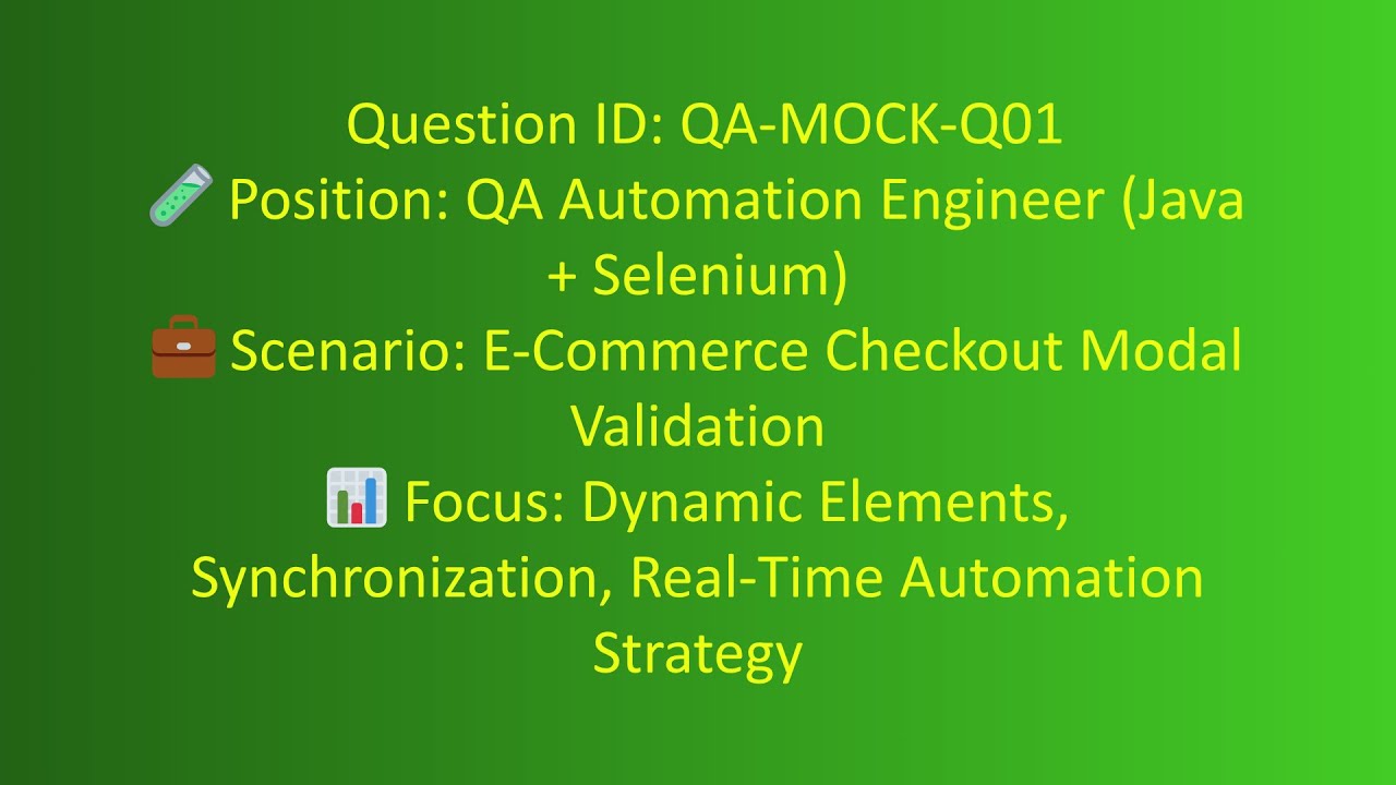 Automation Testing | Mock Interview Questions | Java with Selenium ...