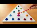 Easy and Relaxing Rainbow Abundance Triangle / Acrylic Painting / Special Toothbrush Technique