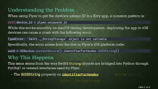 Fixing Plyer's uniqueid TypeError on iOS: The Swift.__StringStorage is Not Callable Error
