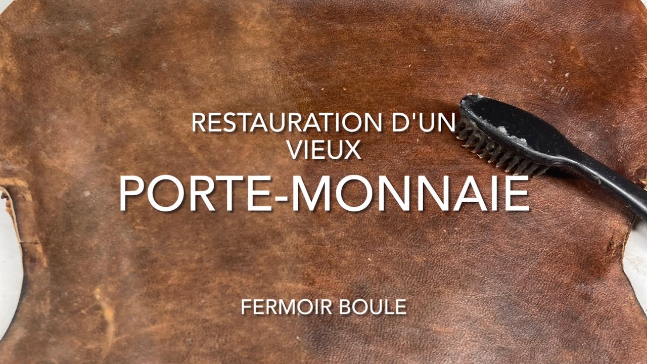 Porte-monnaie Ancien En Cuir Noir – Vintage – Occasion