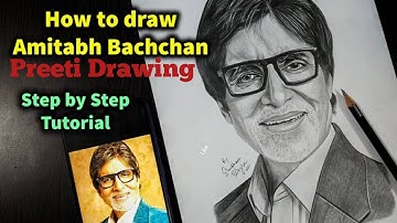 How to draw Amitabh Bachchan step by step || Amitabh Bachchan sketch #tranding # drawing