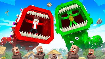 JJ and Mikey Become TRAIN EATERS - Maizen Minecraft Animation