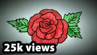 How to draw a rose in few simple and easy steps. kid's zone - tutorial
step by