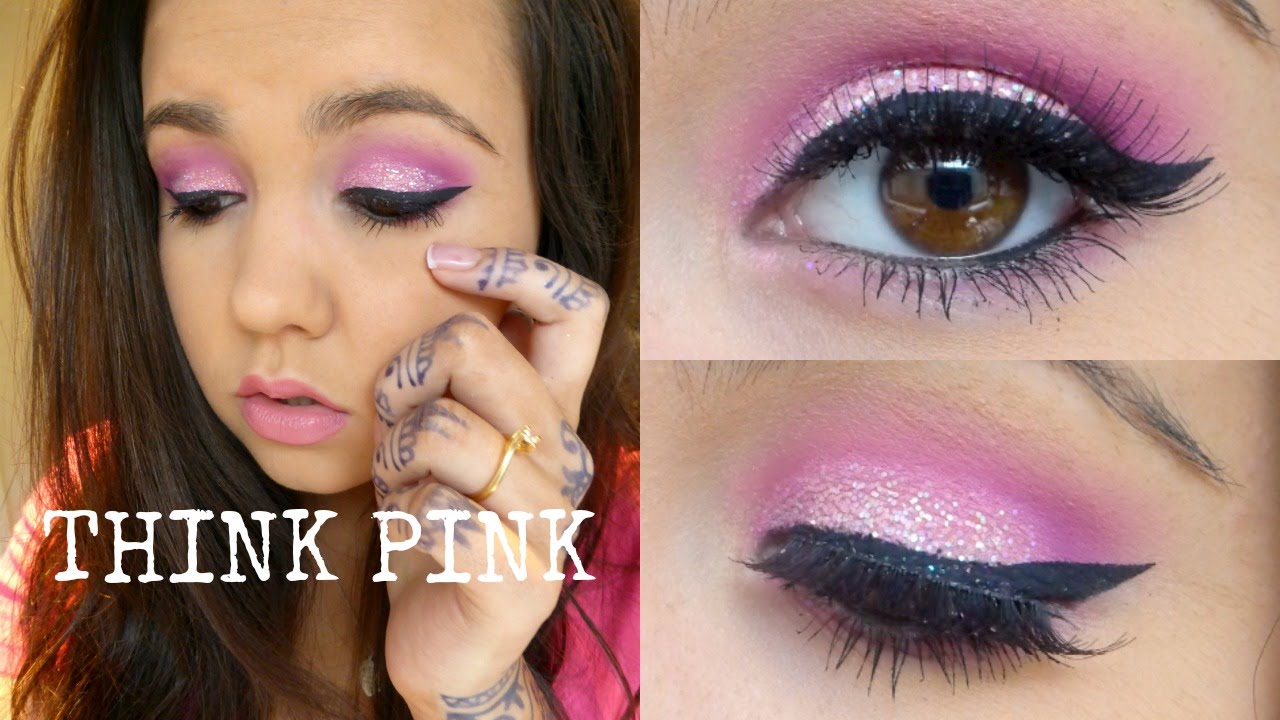 THINK PINK Glitter Pink Makeup Tutorial YouTube