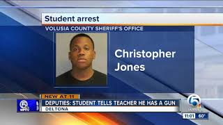 Florida deputies say student told teacher he had gun in bag