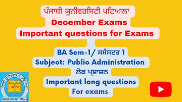 PUP BA sem 1 Public administration important questions for exams.