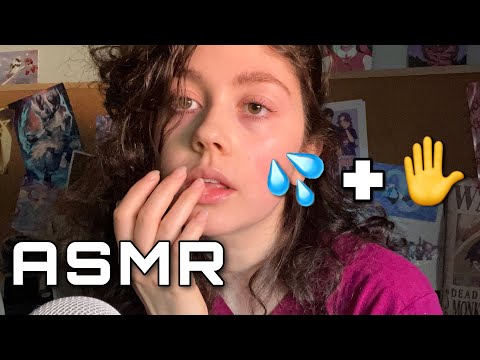 ASMR | Finger Licking Trigger Words Tracing ( hand licking, spit visualizations, mouth sounds + )