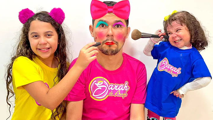 SARAH MAQUIA O PAPAI JUNTO COM ELOAH !!! OLHA COMO...