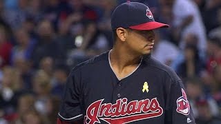 MIA@CLE: Carrasco's 11 strikeouts in 11 seconds