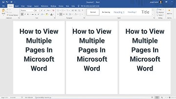How to View Multiple Pages In Microsoft Word