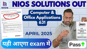nios class 12 computer and office application 631 question paper | April 2025 Solved Paper