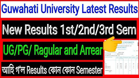 Guwahati University Latest Results 1st/2nd/3rd/ Ragular and Arrear UG/PG