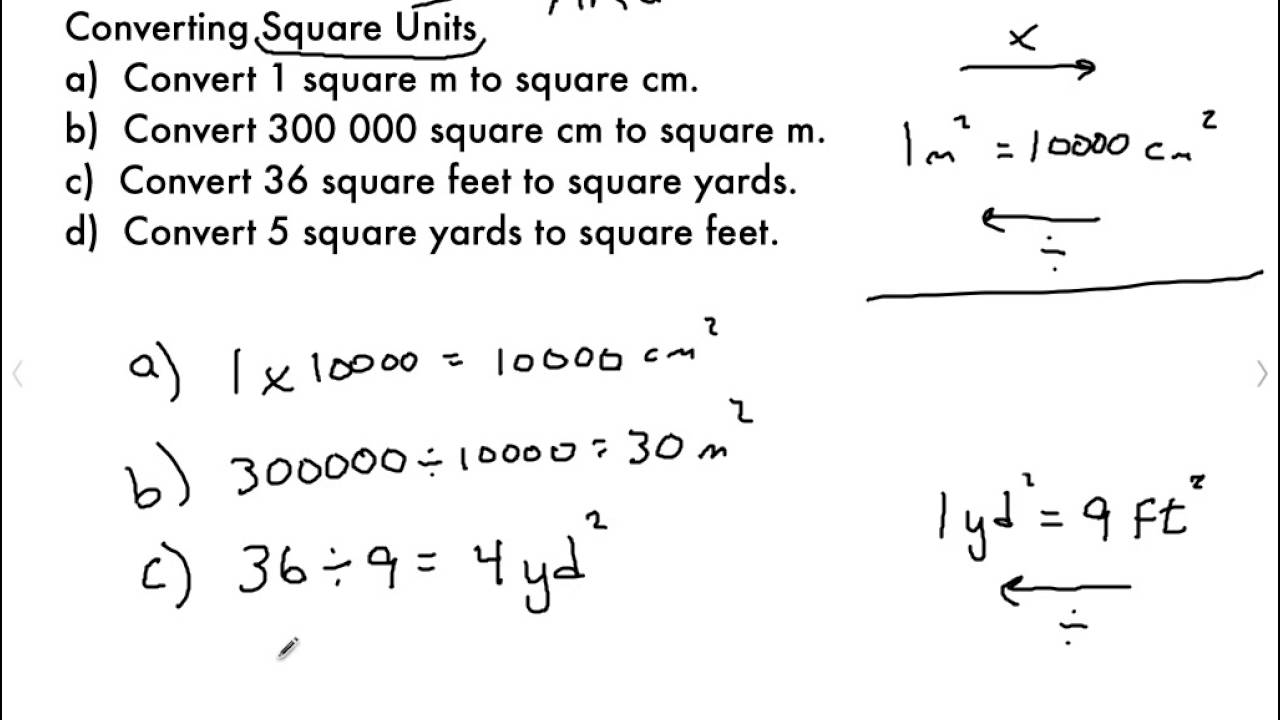 square and cubic unit conversion - YouTube