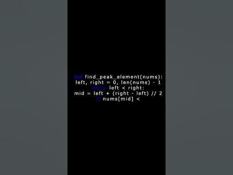 Find Peak Element - Leetcode 162 - Python #python #algorithm #interview ...