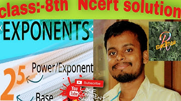 Exponents/powers ,class -8th question no-3(I)(ii) Ncert