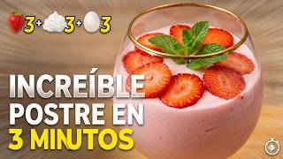Tienes fresas? Haz este postre en 3 MINUTOS 🍓 con solo 3 ingredientes!