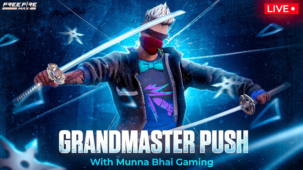 🤩Grandmaster Live Rank Push ️- Free Fire Telugu Live - Munna Bhai #MBG ...