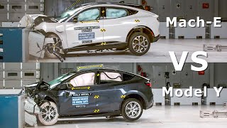 2022 Mustang Mach-E vs 2022 Tesla Model Y Crash Tests and Safety