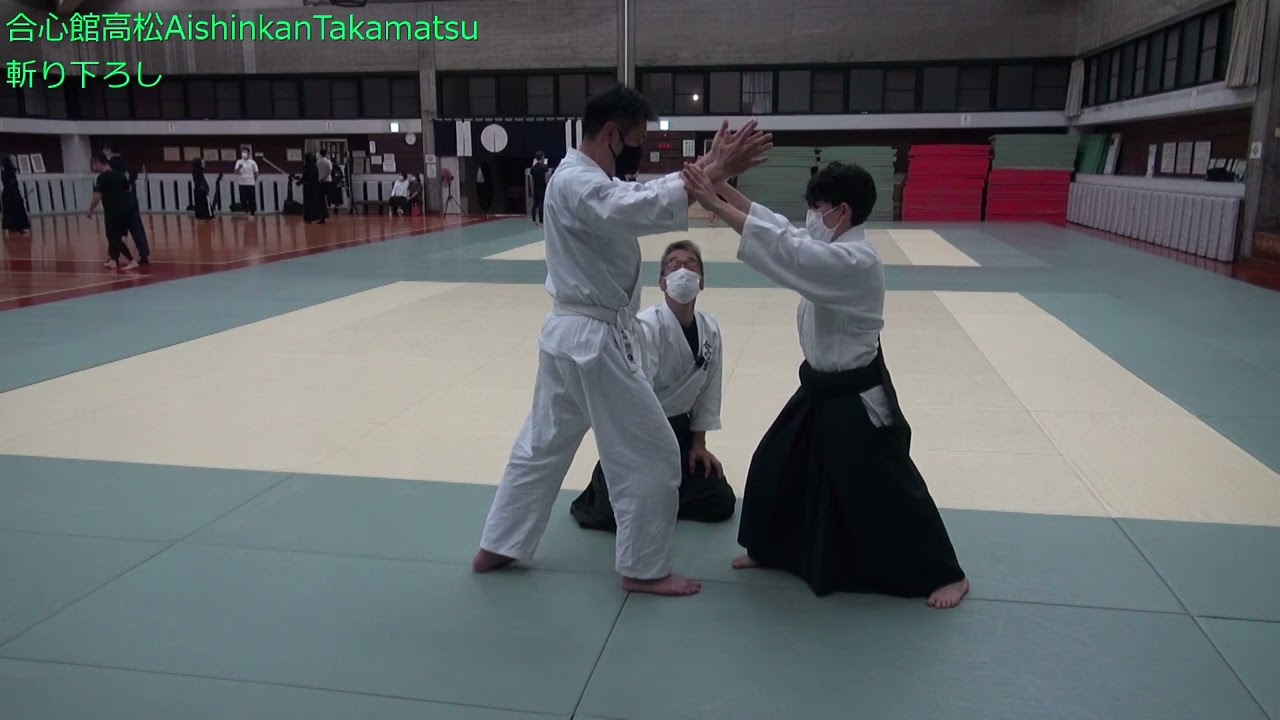 正面打ち入り身投げ表 斬り下げ斬り上げ - YouTube