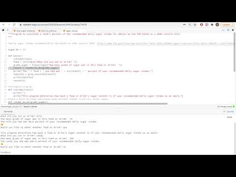 Code in Place Final Project: Daily Value Sugar Calculator
