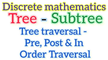 Subtree | Tree traversal - Pre, Post & In Order Traversal | Discrete Mathematics