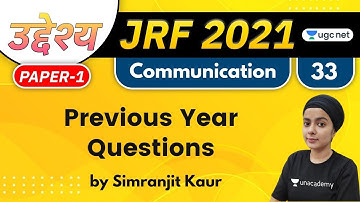 10:00 AM - JRF 2021 | Communication by Simranjit Kaur | Previous Year Questions