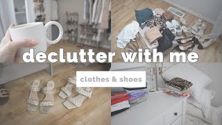 ☕️ 🧺 🗑  Long, Chatty DECLUTTER With Me \\ Clothing &amp; Shoes ~~ Drink Coffee With Me (2023)