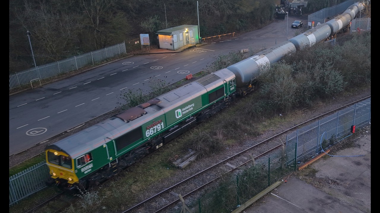 66791 with North Walsham loaded tanks, being moved from the Yard, to the Refinery  05 03 2026