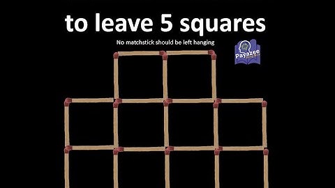 Can You REMOVE 5 Matches to Leave 5 Squares? Try This Matchstick Puzzle!