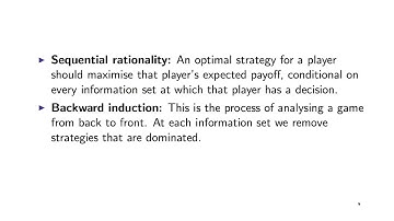 Extensive form games and backwards induction