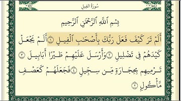سورة الفيل مكتوبة كاملة بصوت وديع اليمني
