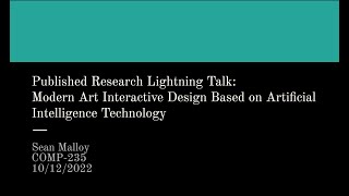 Sean Malloy Published Research Lightning Talk
