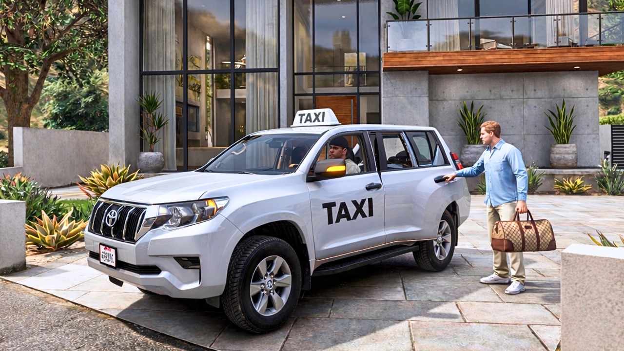 GTA 5 - Calm and Realistic Taxi Driving Job in Toyota Prado GX | 4K Gameplay