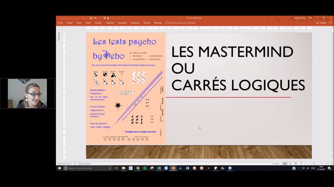 Les tests psycho by Debo - Replay Master Mind du 13/12/2017 - Tests psychotechniques