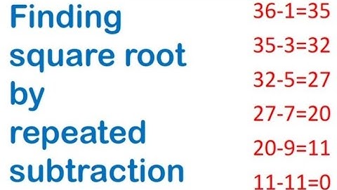 How to find out Square root by Repeated Subtraction Method/NCERT Class 8 By Banu Kamaraj