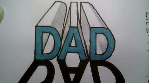 how to draw the word Dad In 3D Casting A Shadow 1 One Point Perspective Tutorial I Love You Go Daddy
