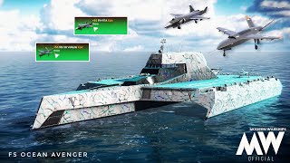 FS OCEAN AVENGER - FH-97A & XQ-58 Valkyrie drone with best build - Modern Warships screenshot 5