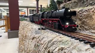 PIKO BR50 running with LGB and PIKO tanker cars.