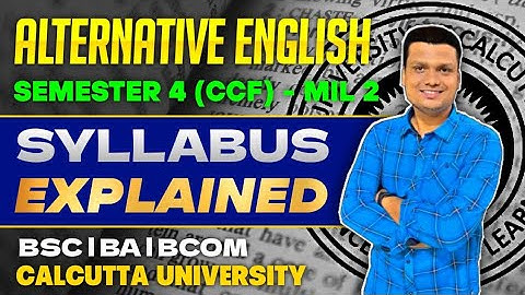Alternative English MIL-2 Syllabus| Sem-4 Ccf  | Ba/Bsc/Bcom | Calcultta University